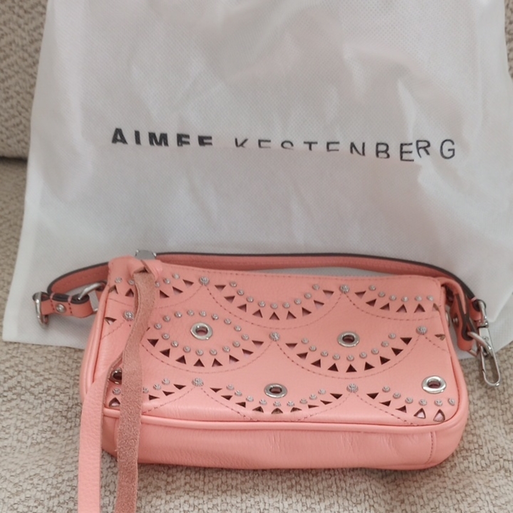 Aimee Kestenberg Coral Studded Clutch Bag